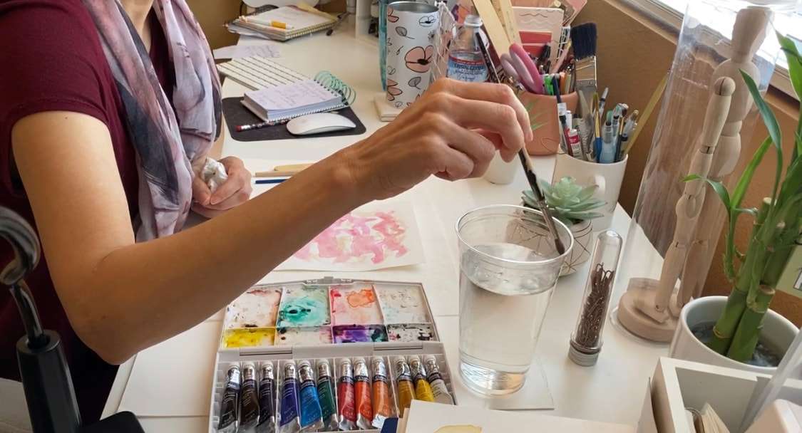 Watercolor is Chris's favorite medium. Photo Credit: © 2020 Chris Vabre