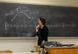 Ashlee defending her thesis. Photo Credit © Dr. Cynthia Huffman